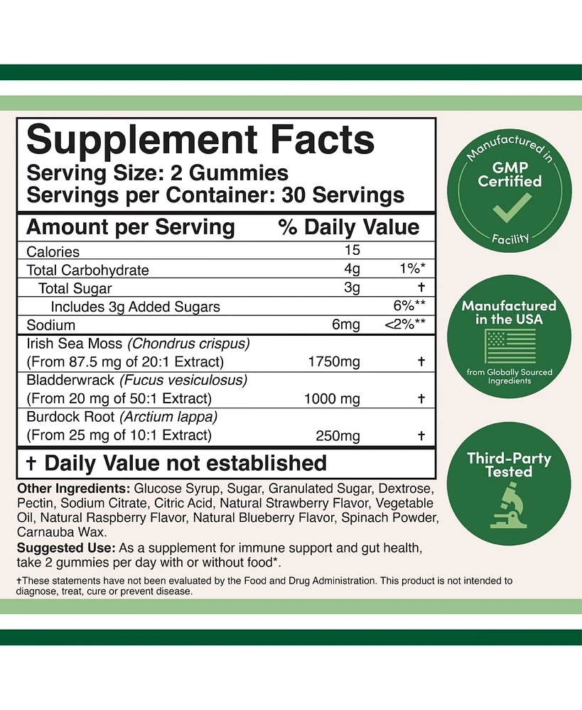 Double Wood Supplements Irish Sea Moss Gummies