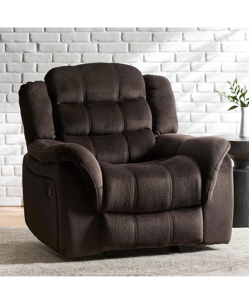 Streamdale Furniture Classic Design, Brown Plush Fabric, Glider Recliner