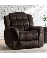 Streamdale Furniture Classic Design, Brown Plush Fabric, Glider Recliner