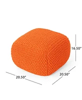 Hollis Knitted Cotton Pouf Cube 20 X 20 X 16 Pouf