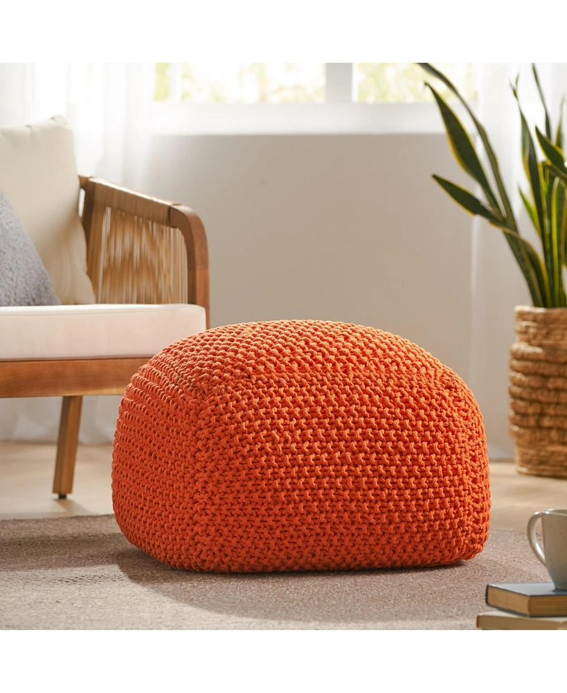 Streamdale Furniture Hollis Knitted Cotton Pouf Cube 20 X 20 X 16 Pouf