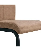 Streamdale Furniture Dining Chairs, tech cloth High Back Upholstered Side Chair with C-shaped Tube Black Metal Legs for Dining Room Kitchen Vanity Pat