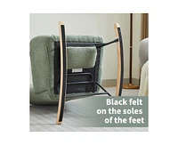 Modern Nursery Rocking Chair, Upholstered Glider Chair with High Backrest