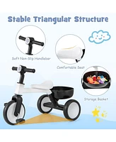 Hongge Toddler Convertible Trike with 86° Limited Steering Angle and Carbon Steel Frame