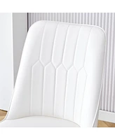 Streamdale Furniture White dining chairs and living room chairs. Metal legs provide strong support, suitable for kitchens, living rooms, and restauran