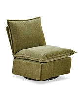 Streamdale Furniture Detachable Green Chenille Single 360 Swivel Rocking Rocker,360 Swivel Sofa Chair & Single Sofa Lounge, Comfortable Seating for Li