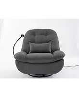 Power Recliner Swivel Glider Usb Charger With Bluetooth Music Player Different Function Sleep Working Game and Leisure Model Grey