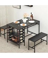 gaomon Dining Table Set for 4, Kitchen Table Set for 4 with 2 Benches