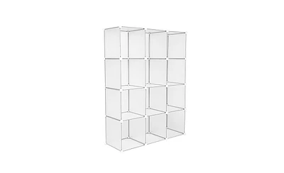 Slickblue 12-Cube Storage Organizer - Versatile Bookshelf and Closet Organizer for Home or Office