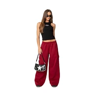 Edikted Women's Wide Leg Cargo Sweatpants