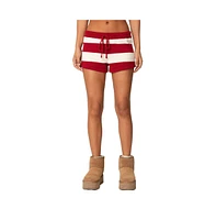 Edikted Women's Riley Striped Knit Shorts