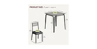 gaomon Dining Table for 2, Small Table and Chairs Set of 2, Square Dinette Set for 2, Dinner Table Set,Grey