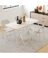 gaomon Folding Chairs Set of 4, Foldable Chairs with Metal Frame Hold Up to 350 Pounds