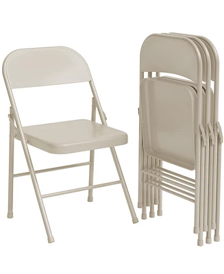 gaomon Folding Chairs Set of 4, Foldable Chairs with Metal Frame Hold Up to 350 Pounds