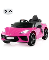 Hongge 12V Electric Kids Ride On Car Licensed Chevrolet Corvette C8 with Remote Control Ages 3+ Years Old