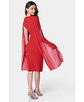 Bebe Women's Cape Sleeve Midi Dress