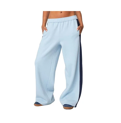 Edikted Women's Contrast Panel Sweatpants - Light