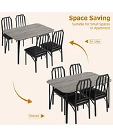 gaomon Kitchen Table and Chairs for 4 with with Chamfer Design, Dining Table Set with Cushion Seats