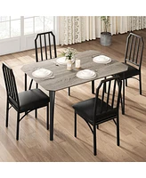 gaomon Kitchen Table and Chairs for 4 with with Chamfer Design, Dining Table Set with Cushion Seats