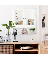Sugift Bathroom Wall Mount Mirror Cabinet Organizer-White