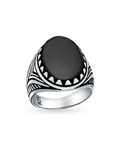 Bling Jewelry Natural Stone Oval Cabochon Western Claw Ring Sterling Silver