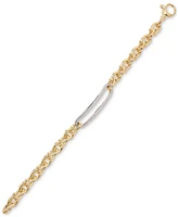 Diamond Bar Horseshoe Link Bracelet (5/8 ct. t.w.) in Sterling Silver & 14k Gold-Plate