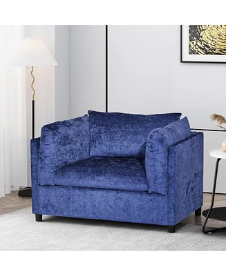 Streamdale Furniture Cozy Modern Club Chair With Textured Upholstery And Plush Pillows