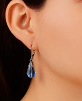 2028 Silver-Tone Crystal Faceted Drop Earrings