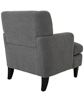 Streamdale Furniture Upholstered Accent Chair Tufted Armchair for Living Room and Bedroom, Dark Grey