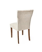 Streamdale Furniture Dining Chairs Set of 2, Upholstered Kitchen & Dining Room Chairs(Cream)