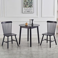 4 pieces of dining chair, black, rubber wood material, dining chair, solid wood chair, solid wood dining table chair, living room chair, simple and na