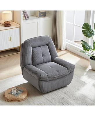 Streamdale Furniture 360 Degree Corduroy Swivel Upholstered Manual Recliner Chair, Theater Recliner Sofa, Nursery Glider Rocker for Living Room