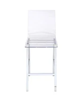 Streamdale Furniture Nadie Counter Height Chair (Set-2) in Clear Acrylic & Chrome