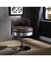 Streamdale Furniture Brancaster Adjustable Chair w/Swivel, Distress Chocolate Top Grain Leather & Chrome