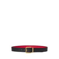 Lauren Ralph Women's Reversible Crosshatch Leather Belt