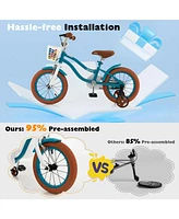 Sugift 12 Inch Kids Bike Adjustable with Removable Basket for 3-4 Years Old-12 inches