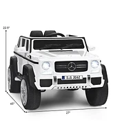Sugift 12V Licensed Mercedes-Benz Kids Ride On Car-White