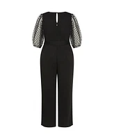 City Chic Plus Asher 3/4 Jumpsuit