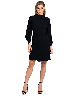 Sam Edelman Women's Mock Neck Long-Sleeve Sweater Dress