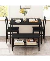 gaomon Dining Table Set for 4, Modern Kitchen Table with 2 Chairs and Bench