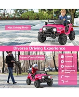 Hongge 12V Kids Ride on Truck Car with Remote Control Threaded Wheels and 3 Speeds