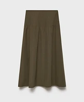 Mango Women's Pleated Detail Flared Skirt