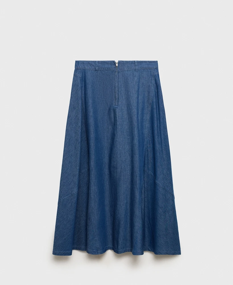 Mango Women's Zipped Denim Skirt