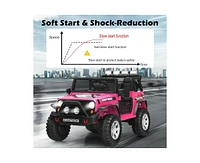 Sugift 12V Kids Remote Control Electric Ride On Truck Car with Lights and Music-Pink