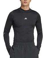 adidas Men's Techfit Cold.Rdy Moisture-Wicking Long-Sleeve Base-Layer Training T-Shirt