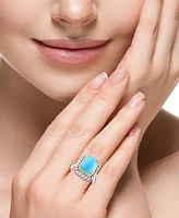 Effy Turquoise Statement Ring in 14k Gold Over Sterling Silver & Sterling Silver