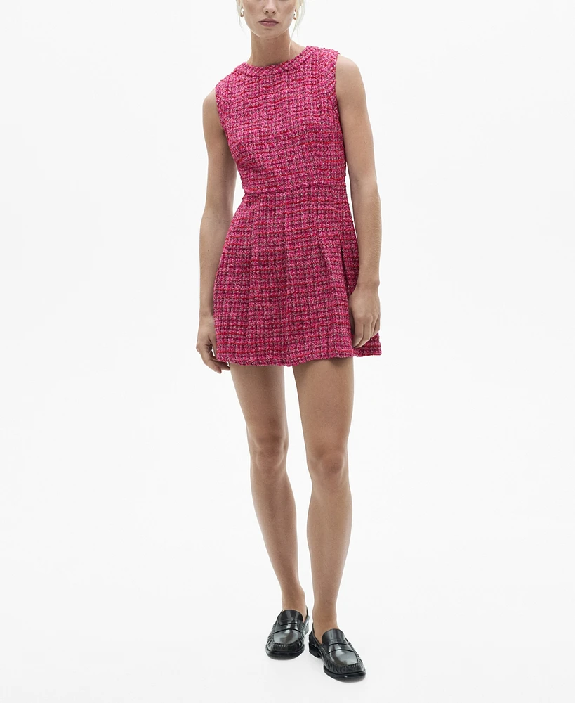 Mango Women's A-Line Tweed Dress