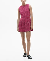 Mango Women's A-Line Tweed Dress