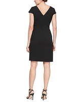 Sl Fashions Women's Embellished-Neck Cap-Sleeve Sheath Dress