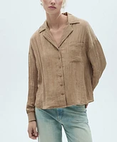 Mango Women's Pocket Textured Shirt